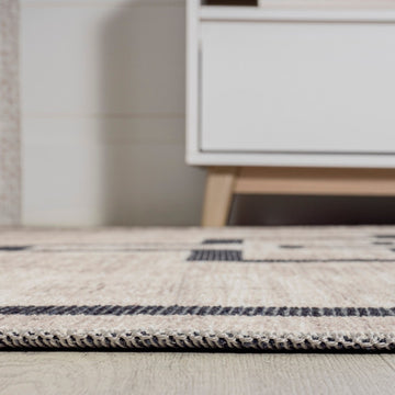 Ashkii Minimalist Medallion Machine-washable Area Rug